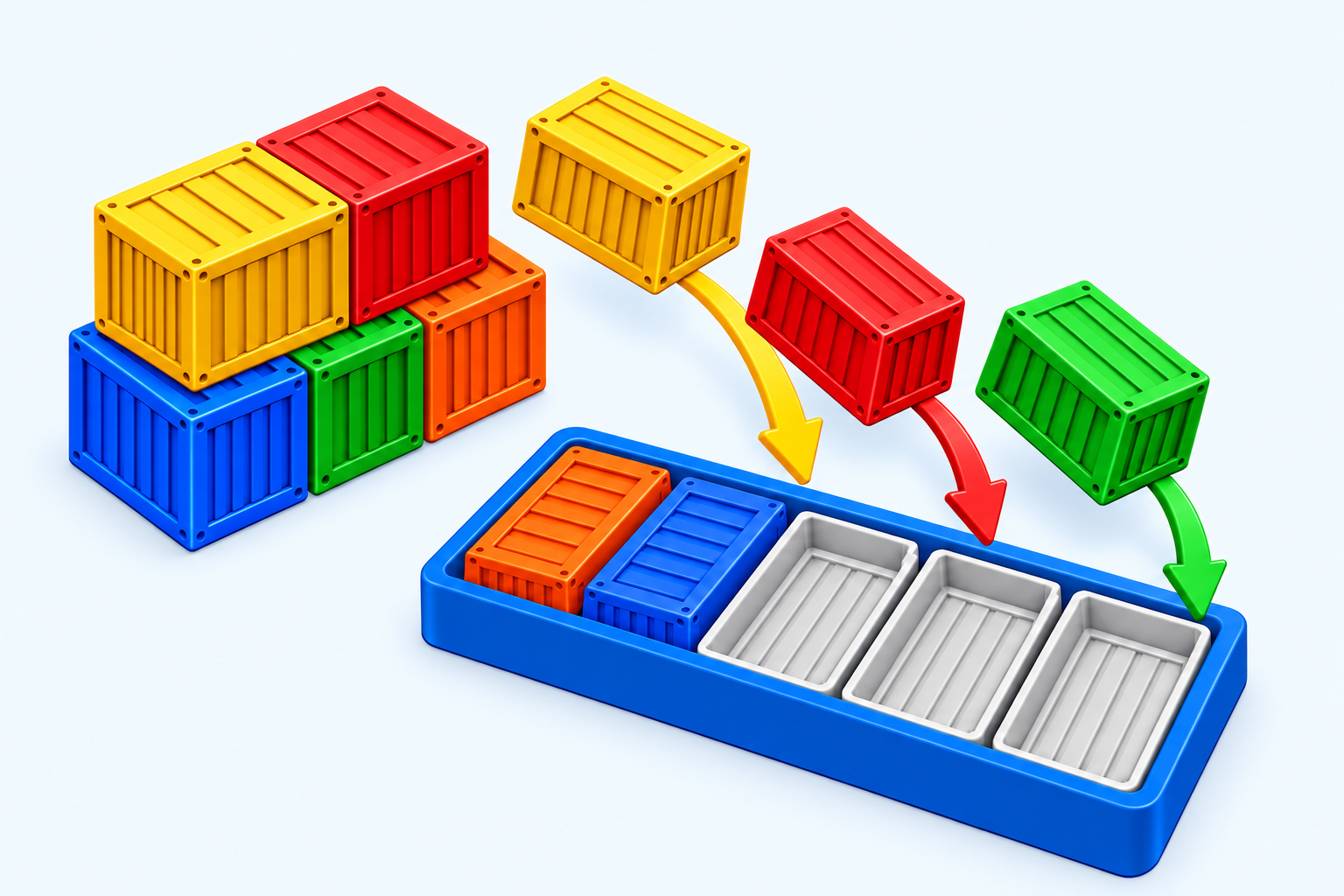 Mô hình 3D Nạp Container