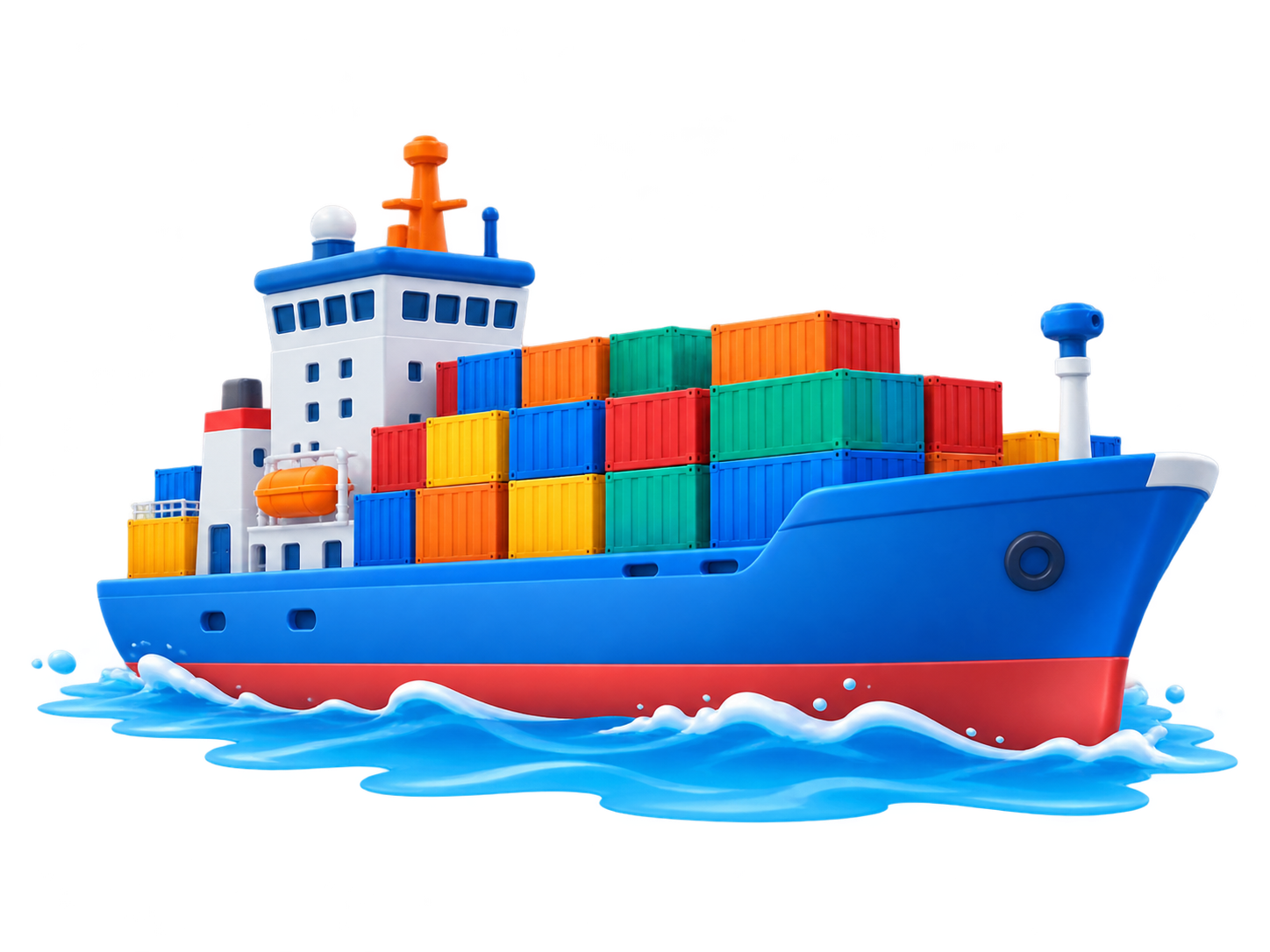 Mô hình Tàu container lướt sóng 3D